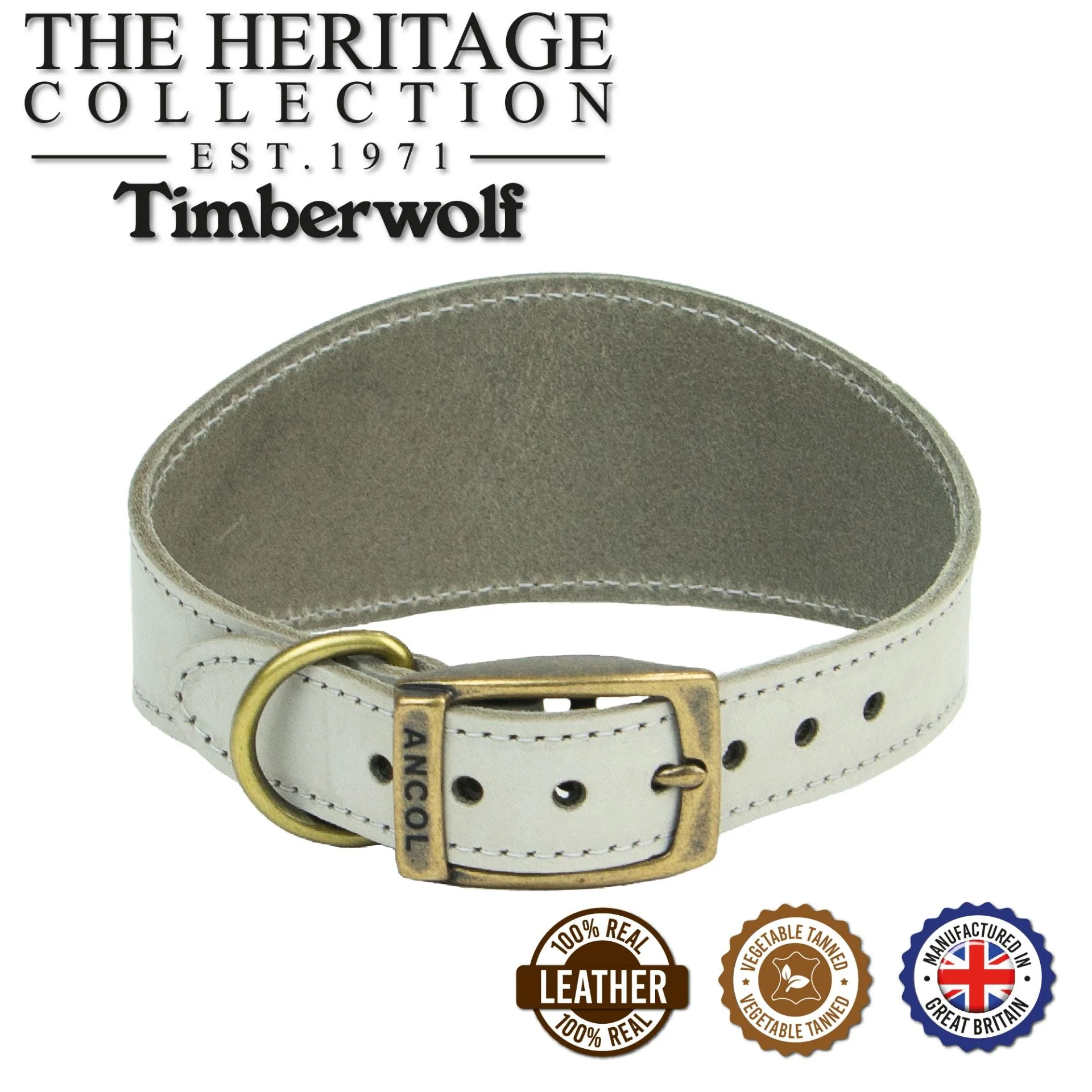 Ancol Timberwolf Greyhound Collar Light Grey 34-43cm Size 4 - Image 2