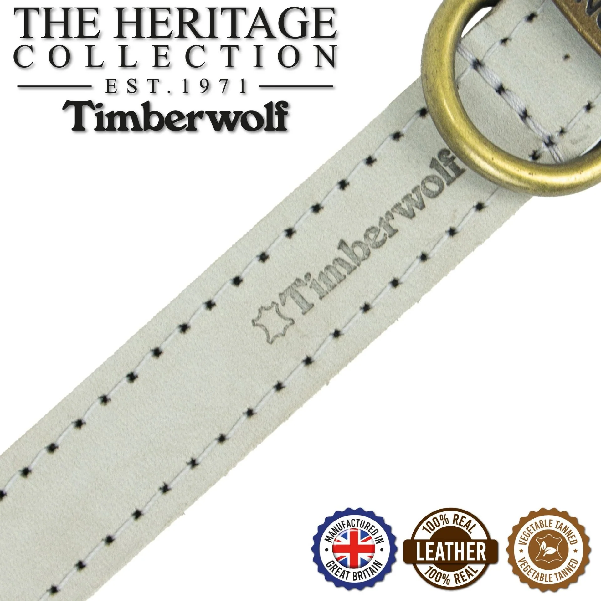 Ancol Timberwolf Leather Collar Light Grey 55-63cm Size 8 - Image 2