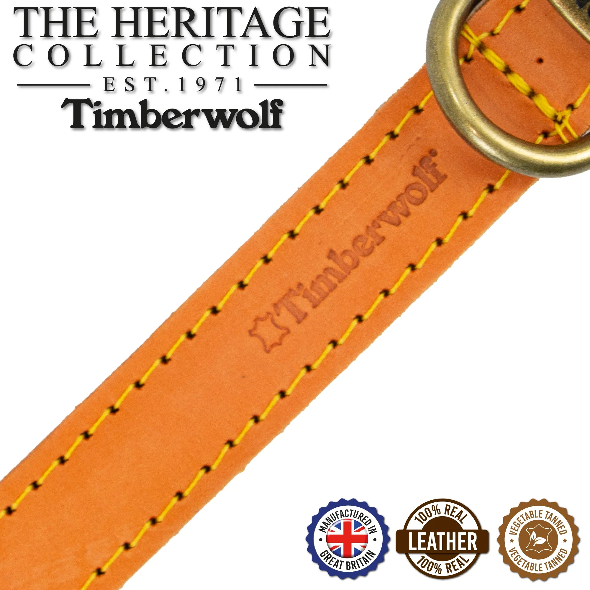 Ancol Timberwolf Leather Collar Mustard 28-36cm Size 3 - Image 2