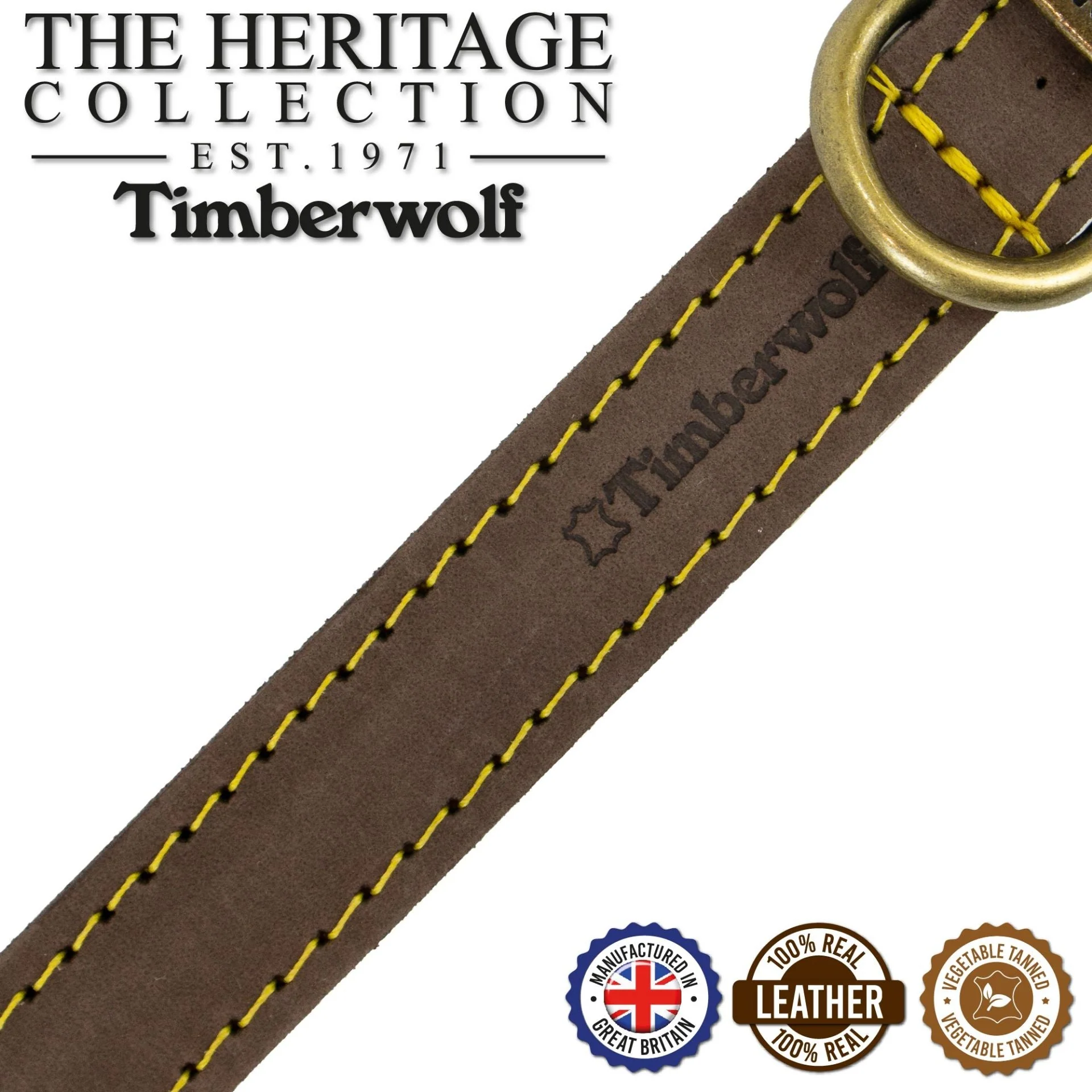 Ancol Timberwolf Leather Collar Sable 26-31cm Size 2 - Image 2