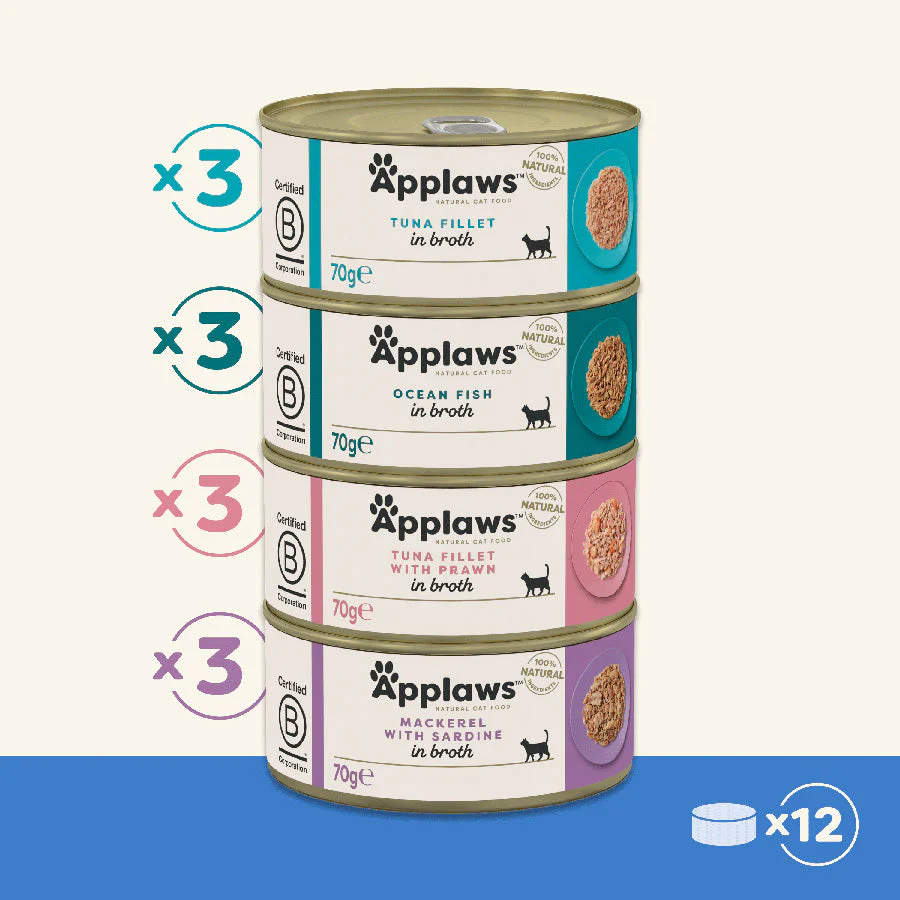 Applaws Cat - Broth Tins Multipack Fish Selection 12x70g - Image 3