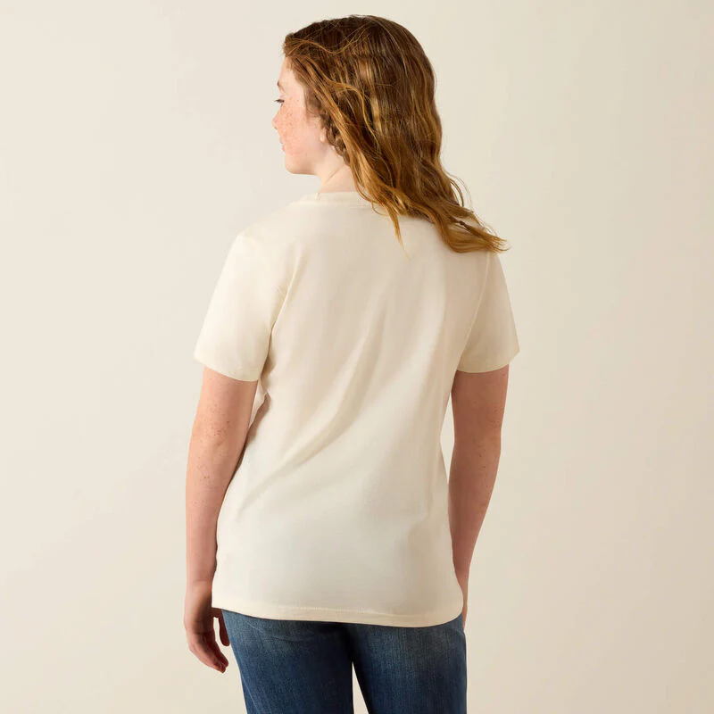 Ariat Girls Ariat Cowgirl Vibes SS T-Shirt Natural - Image 2