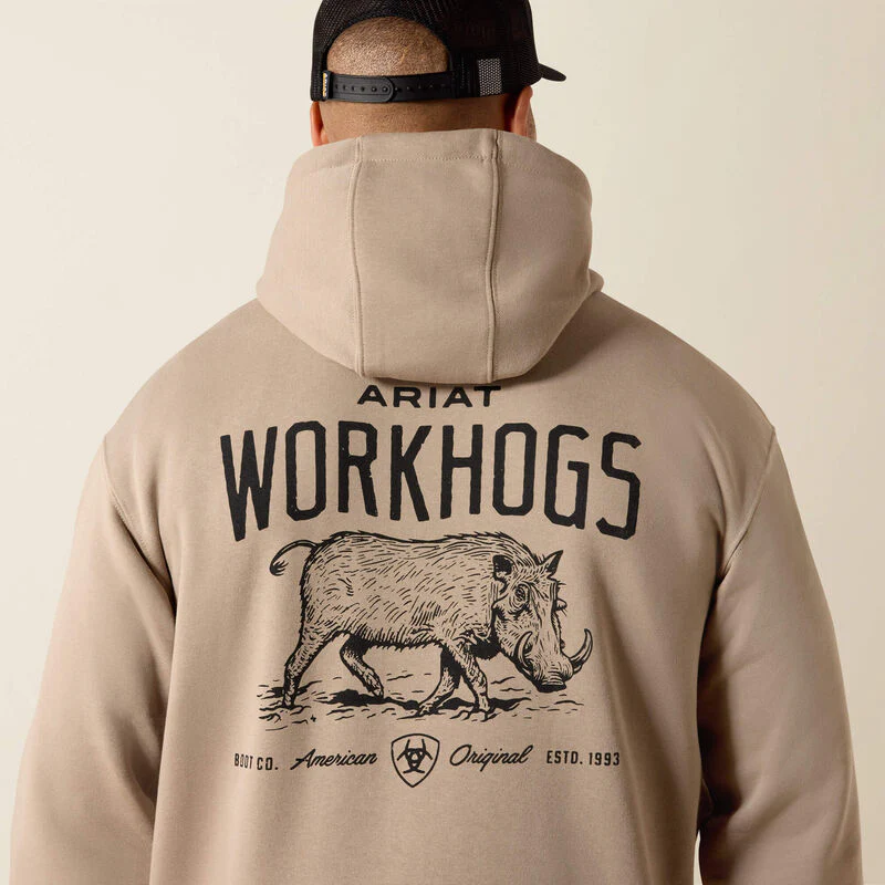 Ariat Mens Rebar Workhog Hood Greige - Image 3