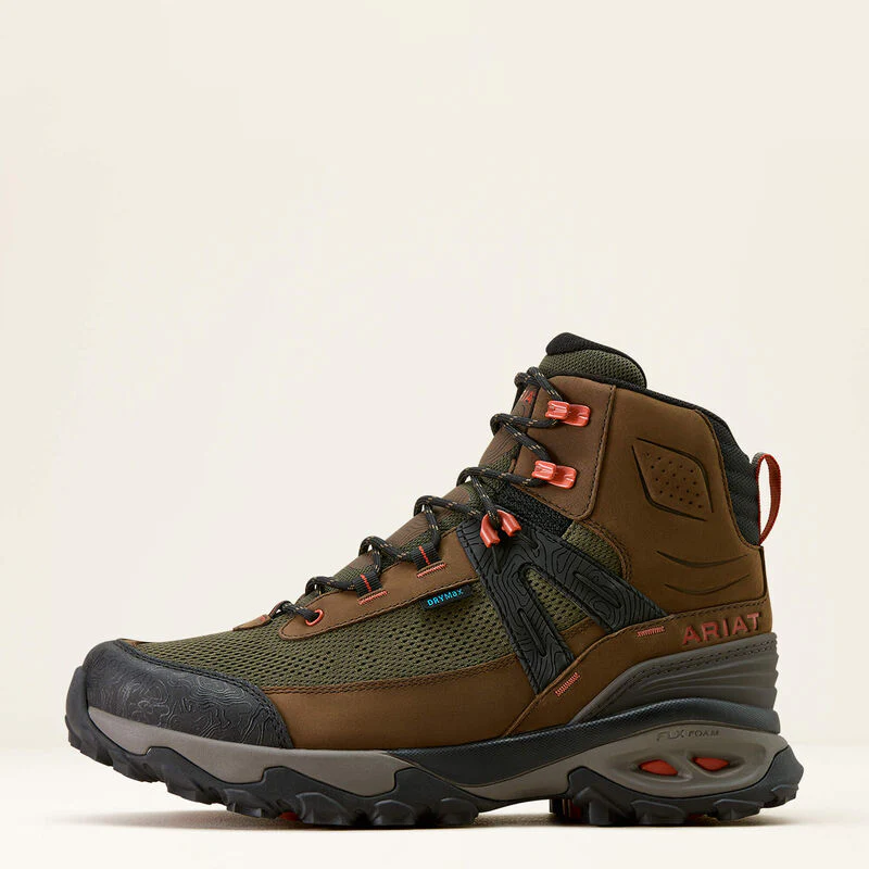 Ariat Mens Traverse Mid H20 Brown Bark / Evergreen - Image 3