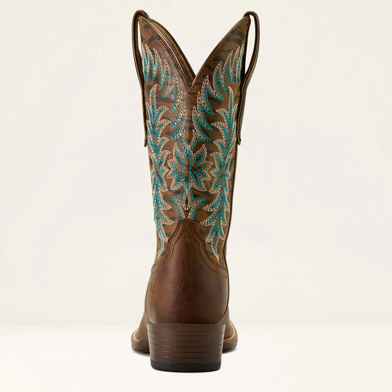 Ariat Wms Beaumont K-Toe Western Boots Sassy Brown / Gilded Tiger Print - Image 5