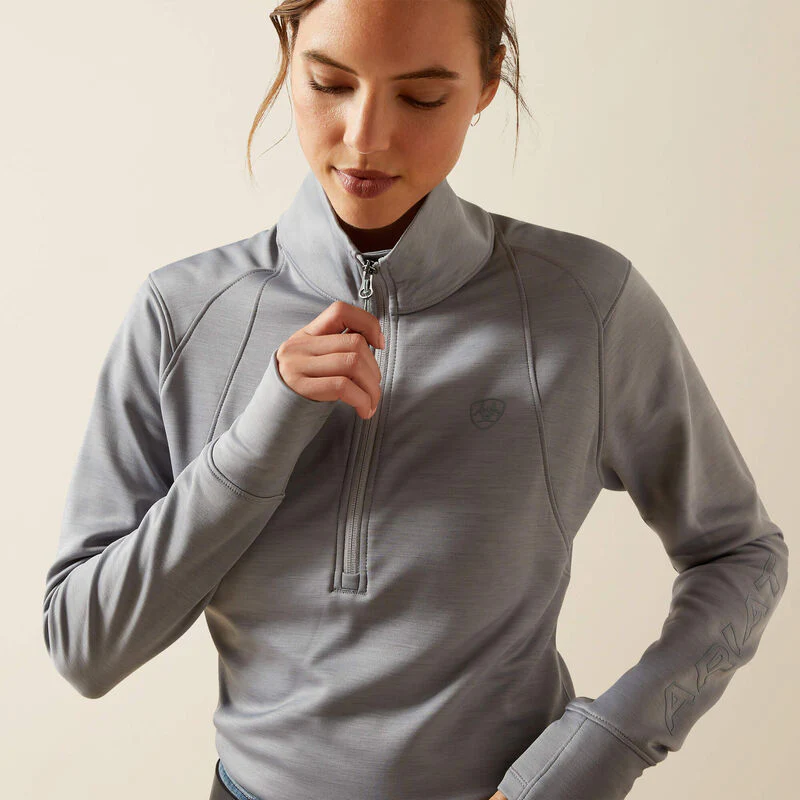 Ariat Wms Team EQ 1/2 Zip Pullover Alloy Heather - Image 4