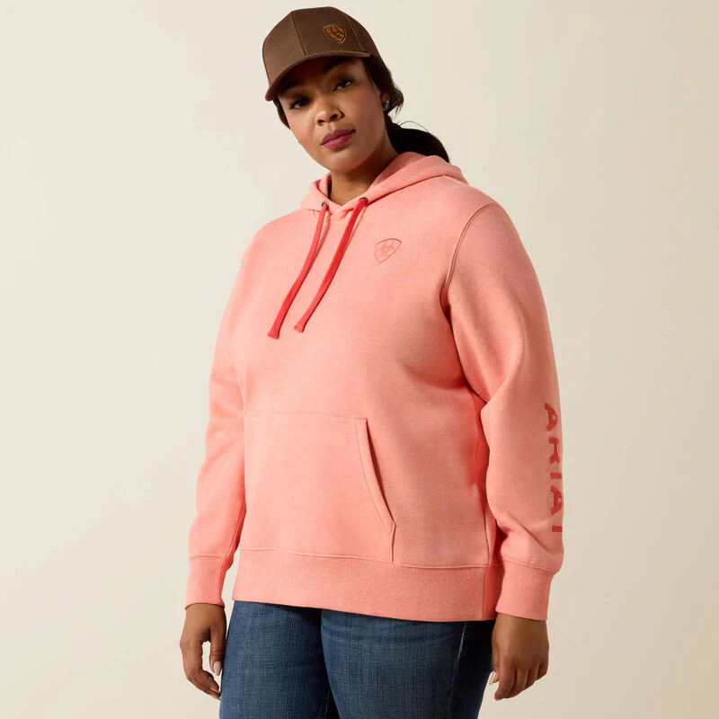 Ariat Womens Ariat Logo 2.0 Hood Peach Amber Heather - Image 2