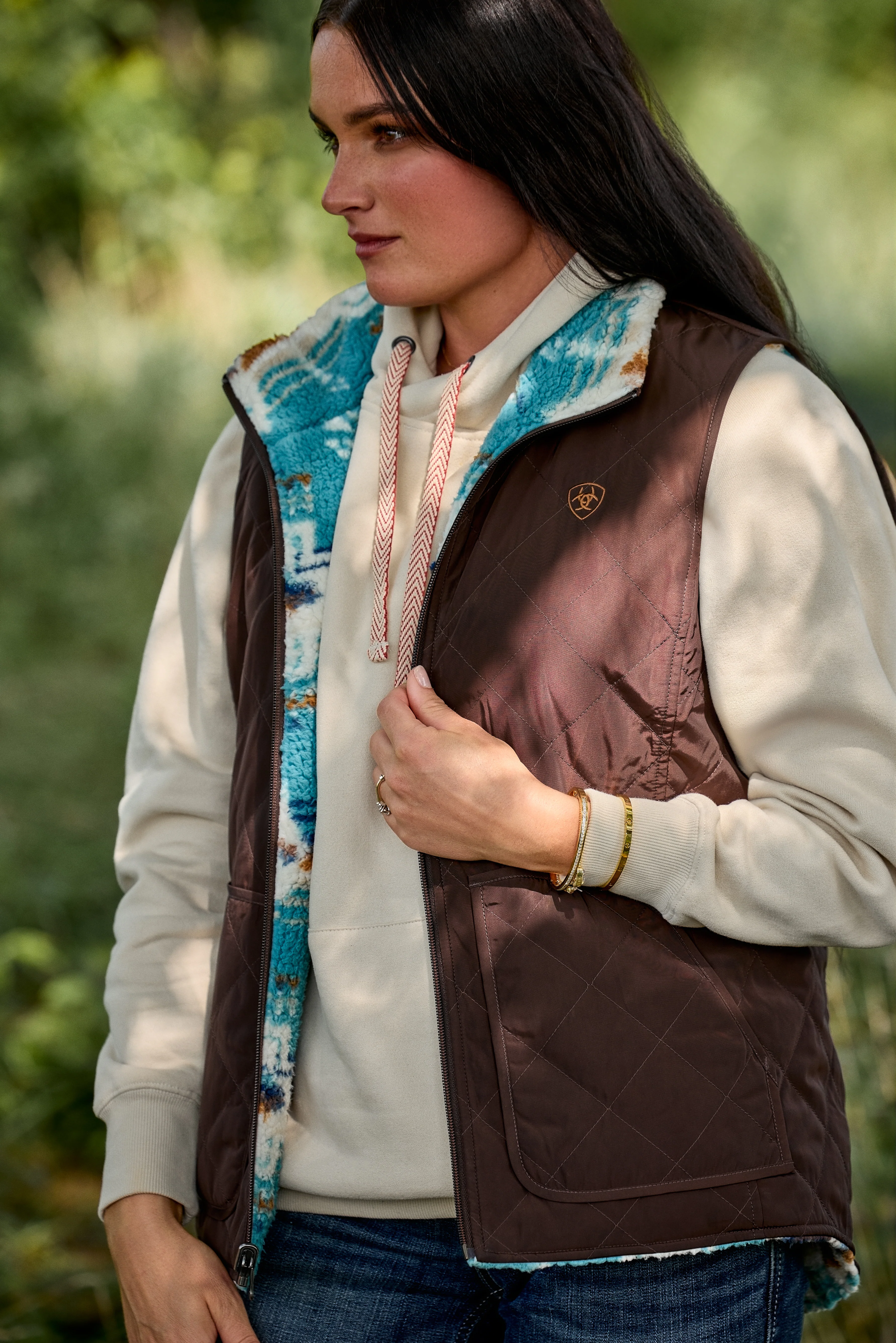Ariat Womens Dilon Insulated Reversible Vest Mole - Image 4