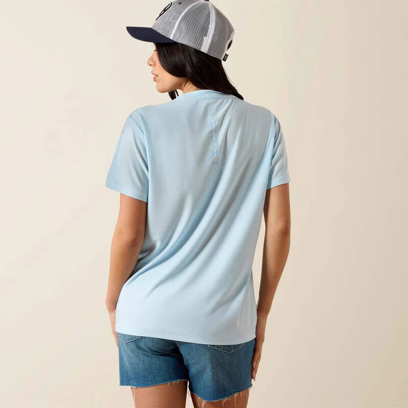 Ariat Womens Laguna Logo SS Shirt Nantucket Breeze - Image 3