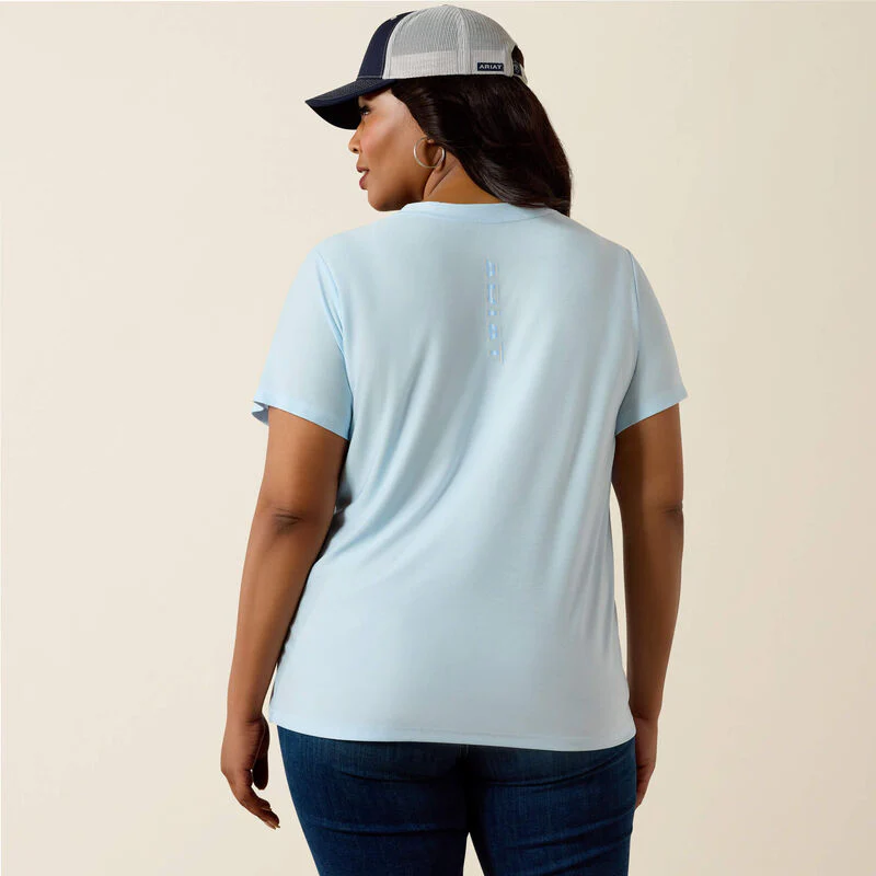 Ariat Womens Laguna Logo SS Shirt Nantucket Breeze - Image 4