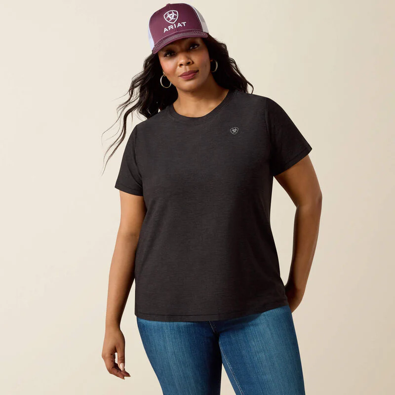 Ariat Womens Laguna Logo SS T-Shirt Black - Image 2