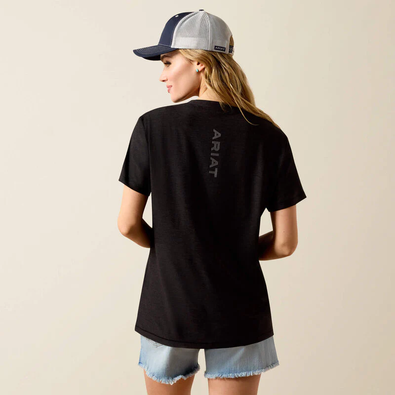 Ariat Womens Laguna Logo SS T-Shirt Black - Image 3