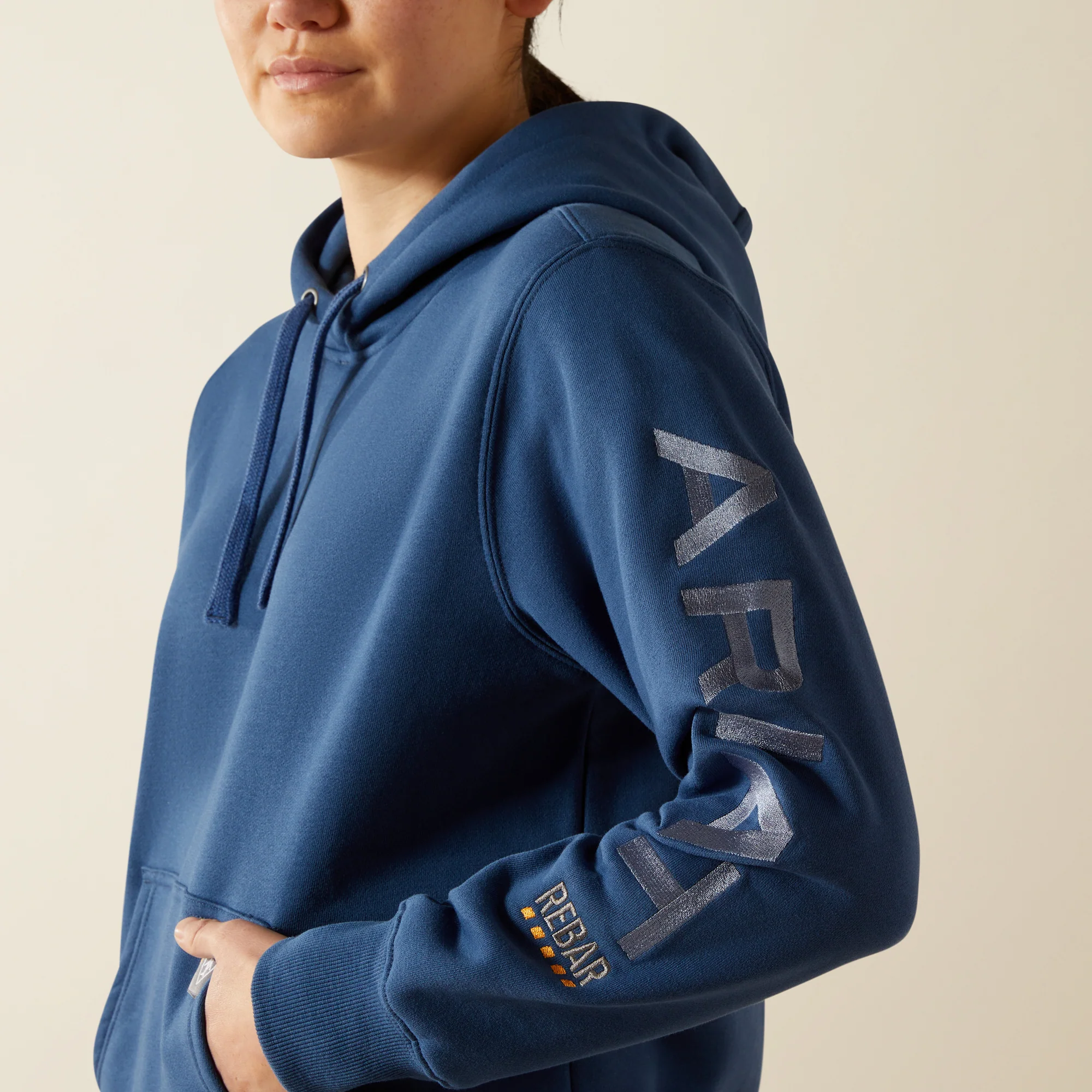 Ariat Womens Rebar Workman Graphic Hood Ensign Blue / Endless Sky - Image 4