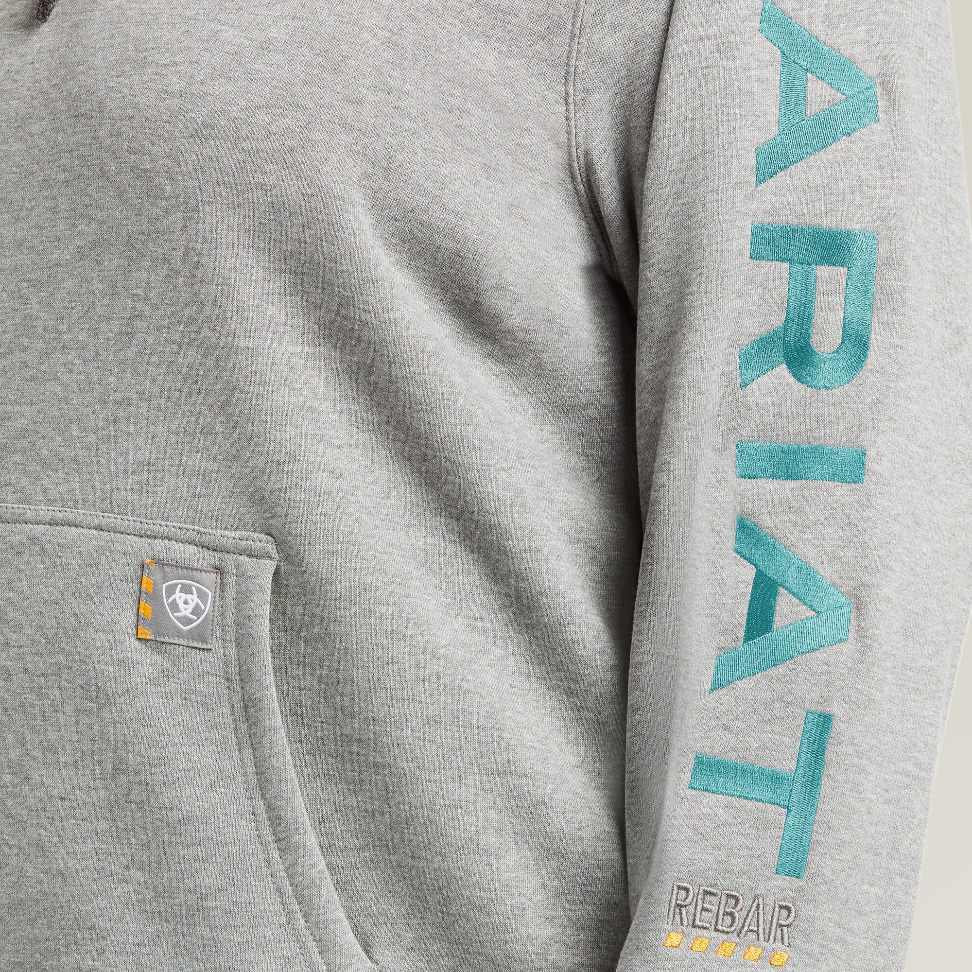 Ariat Womens Rebar Workman Graphic Hood Heather Grey - Image 3