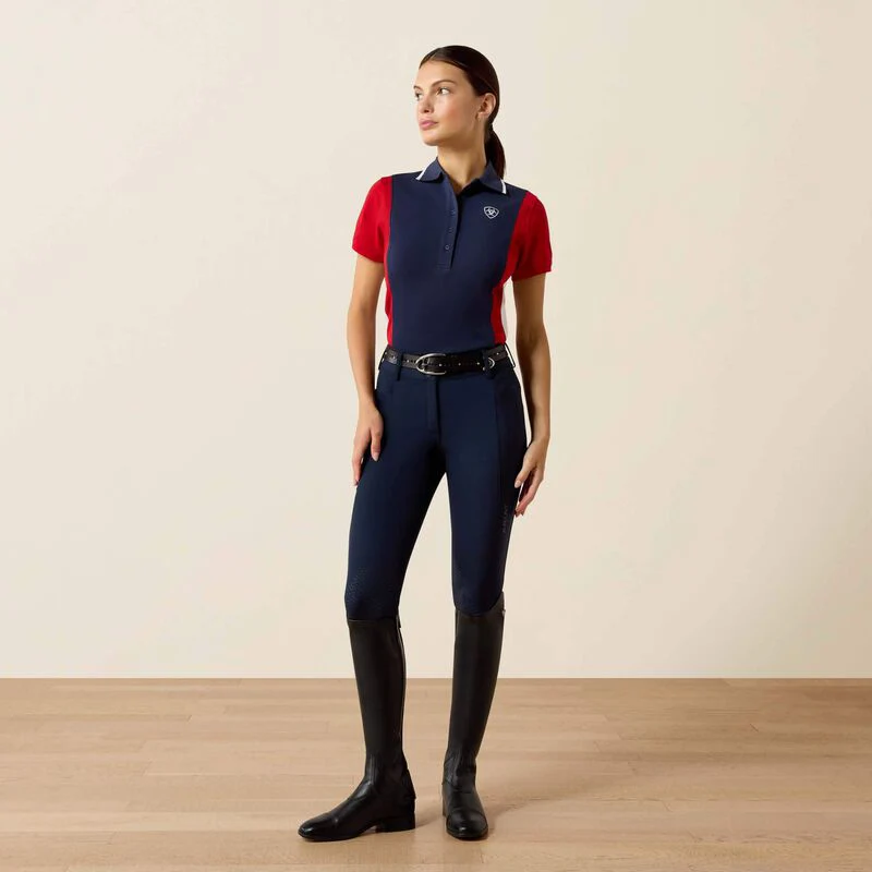 Ariat Womens Taryn SS Polo NavyT & Red - Image 3