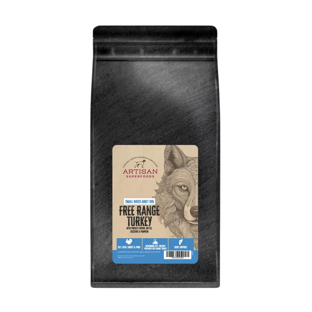 Artisan Superfood Turkey Small Breed Adult Dog Dry Food 2kg