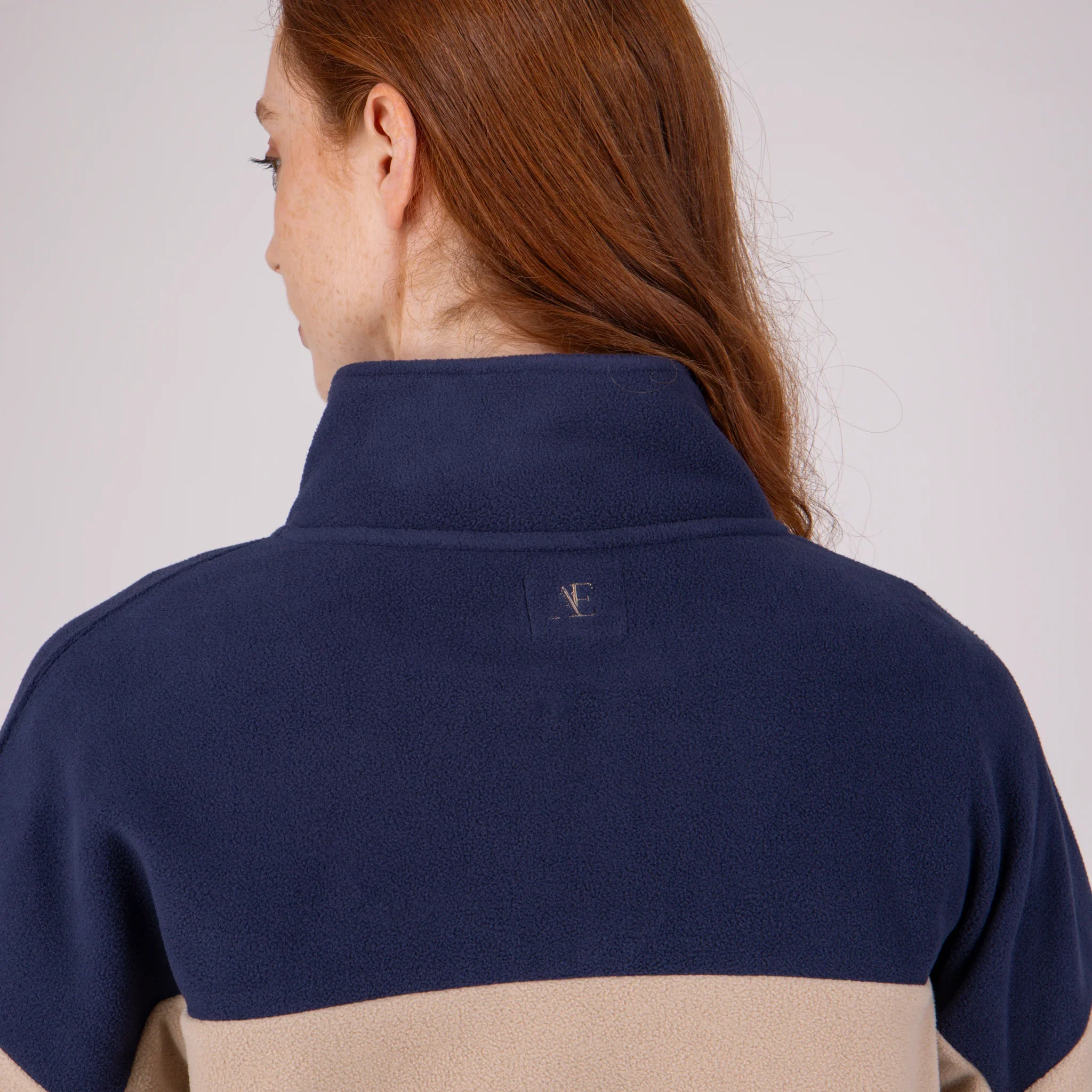 Aubrion Equestrian Quarter Zip Fleece Midnight / Taupe - Image 2