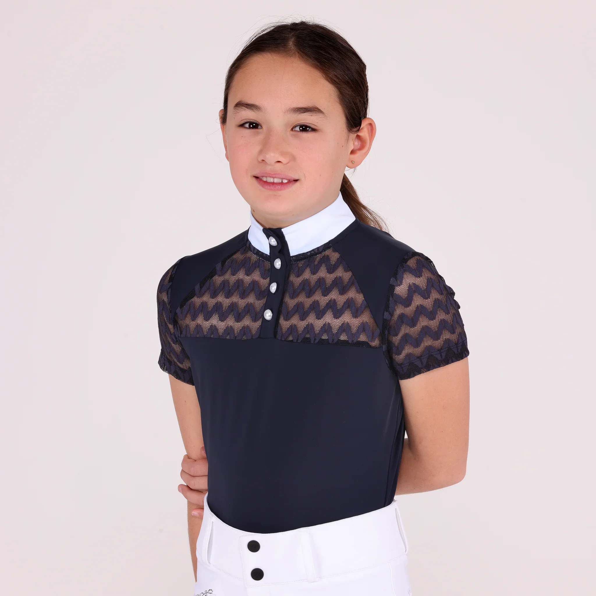 Aubrion Young Rider Optima VX Show Shirt Navy