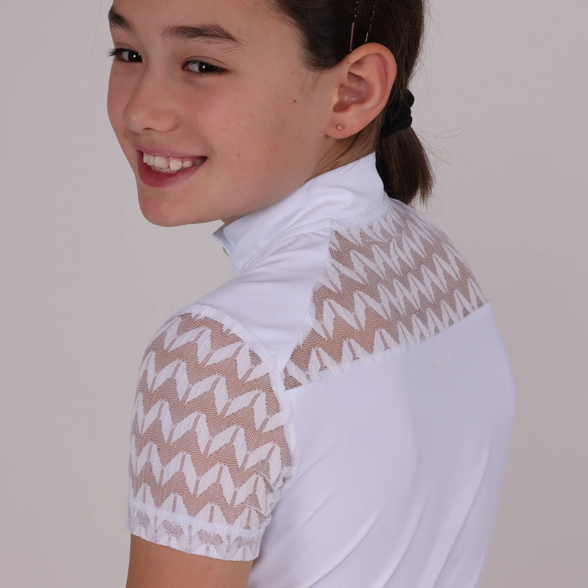 Aubrion Young Rider Optima VX Show Shirt White - Image 2