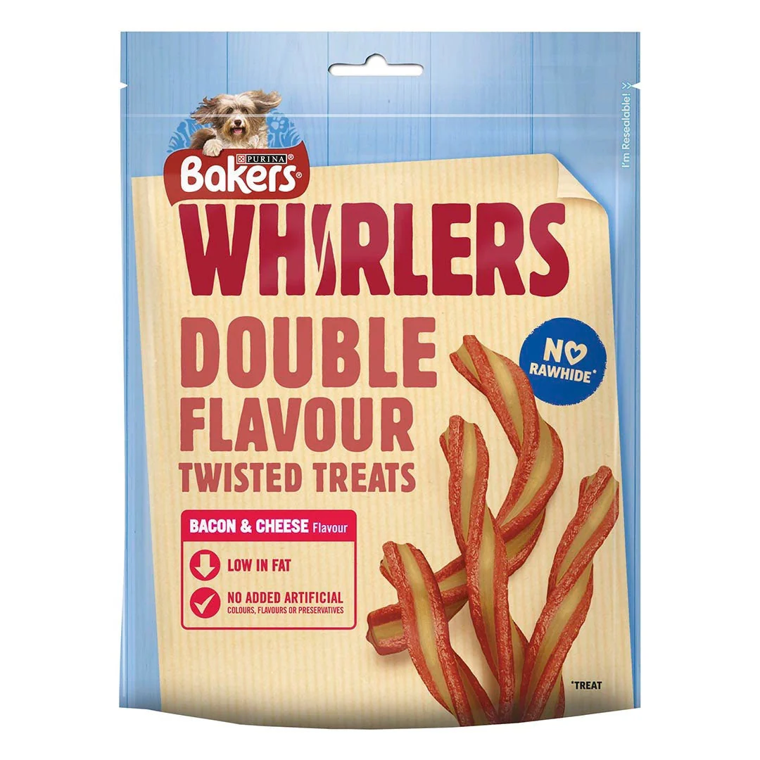 Bakers Whirlers Bacon & Cheese Dog Treats 130g - Image 2