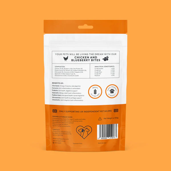 Bros Pets Chicken & Blueberry Bites 100g - Image 2
