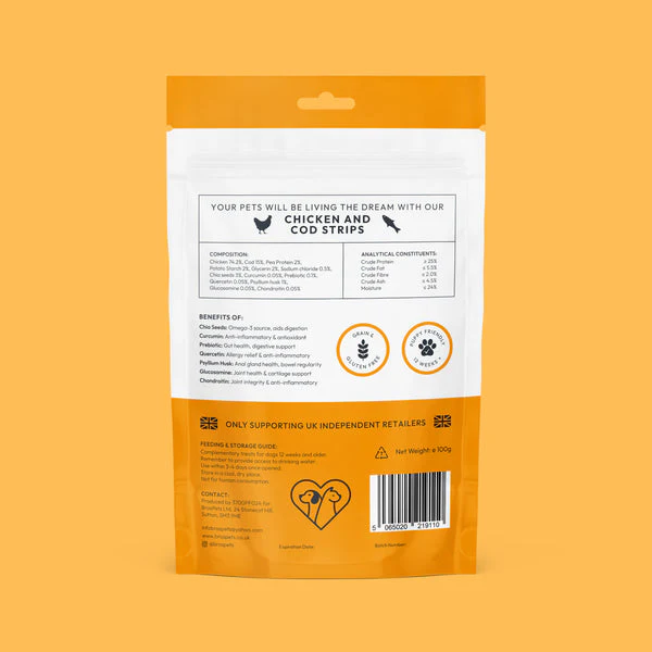 Bros Pets Chicken & Cod Strips 100g - Image 2