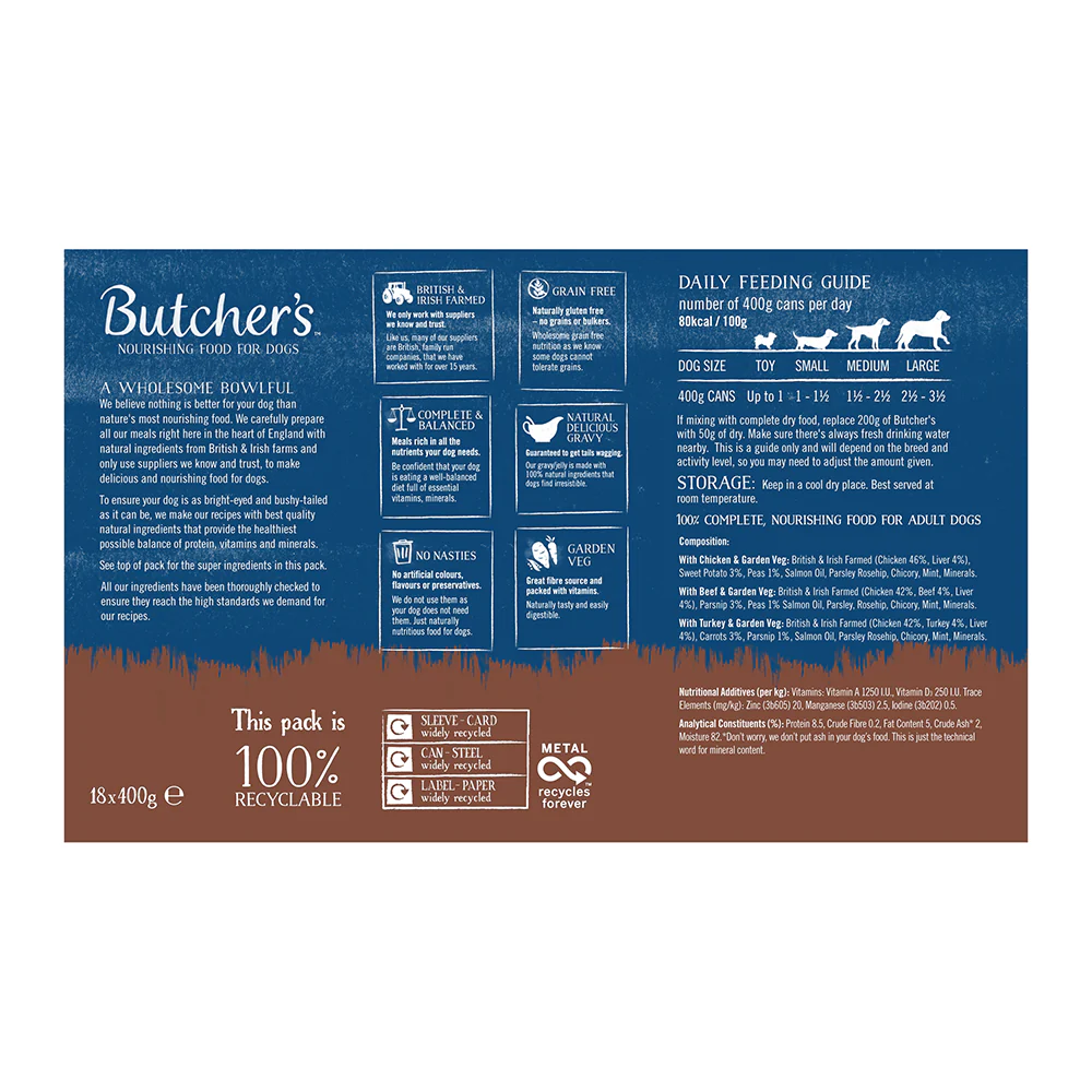 Butchers Tins Grain Free Recipes In Gravy 18x400g - Image 2