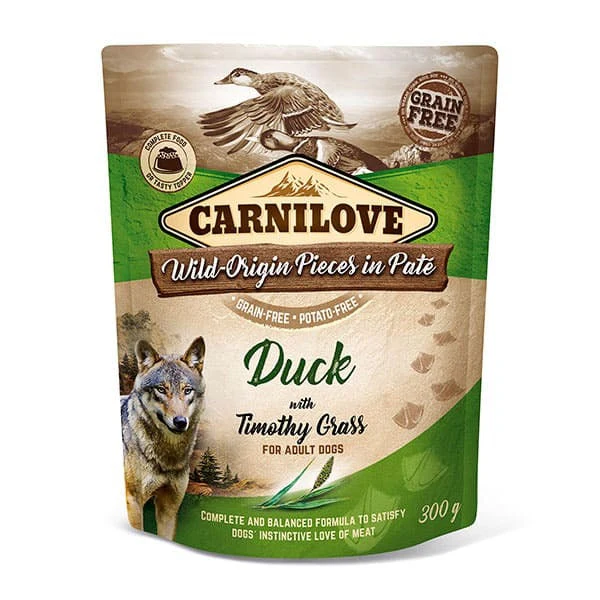 Carnilove Dog - Adult Pouch Duck With Timothy Grass In Pate 300g