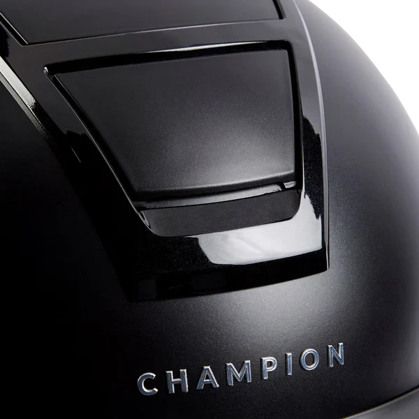 Champion Insight Peaked Helmet Oval Standard Peak Matt Black / Gloss Black - Image 3