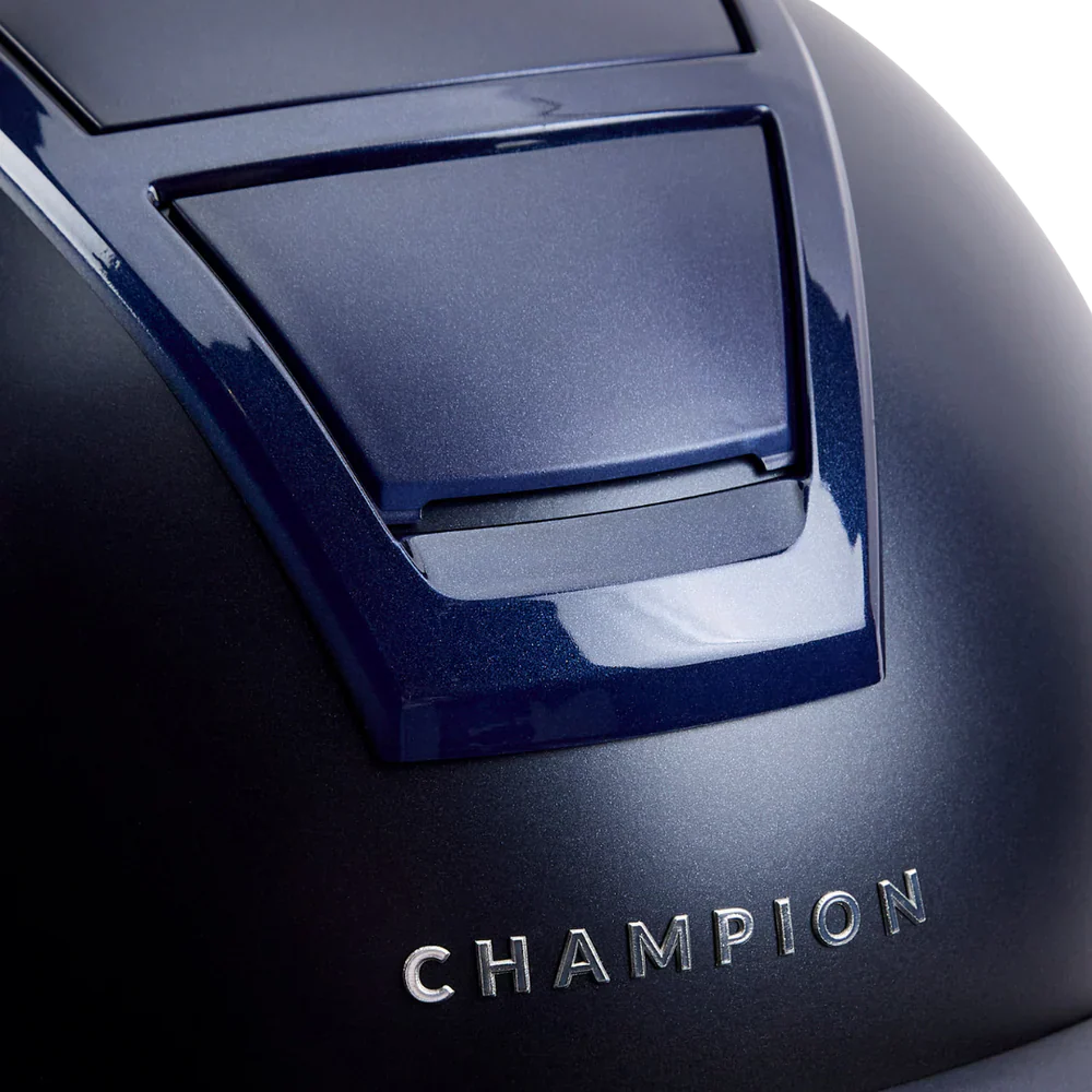 Champion Insight Peaked Helmet Oval Standard Peak Matt Navy / Gloss Navy - Image 3