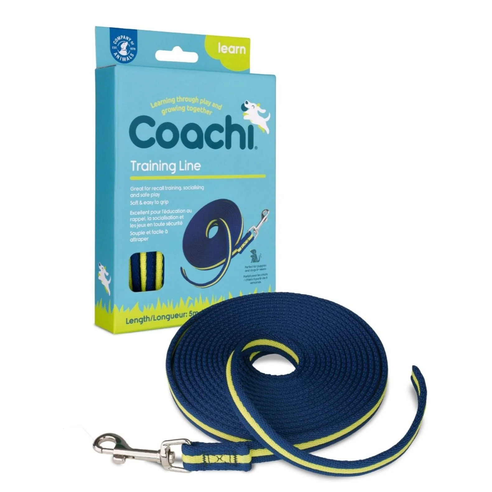 Coachi Training Line 5m Navy/Lime - Image 2