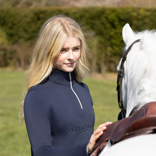 Coldstream Hamilton Sparkle Quarter Zip Navy - Image 2