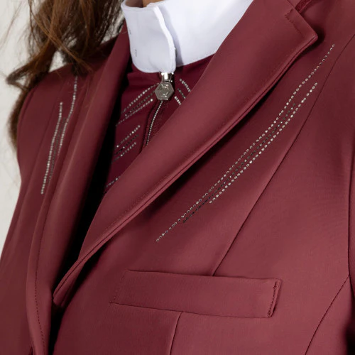 Coldstream Ladies Harthill Diamante Show Jacket Windsor Wine - Image 6