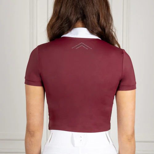 Coldstream Ladies Harthill Diamante Show Shirt Windsor Wine - Image 3