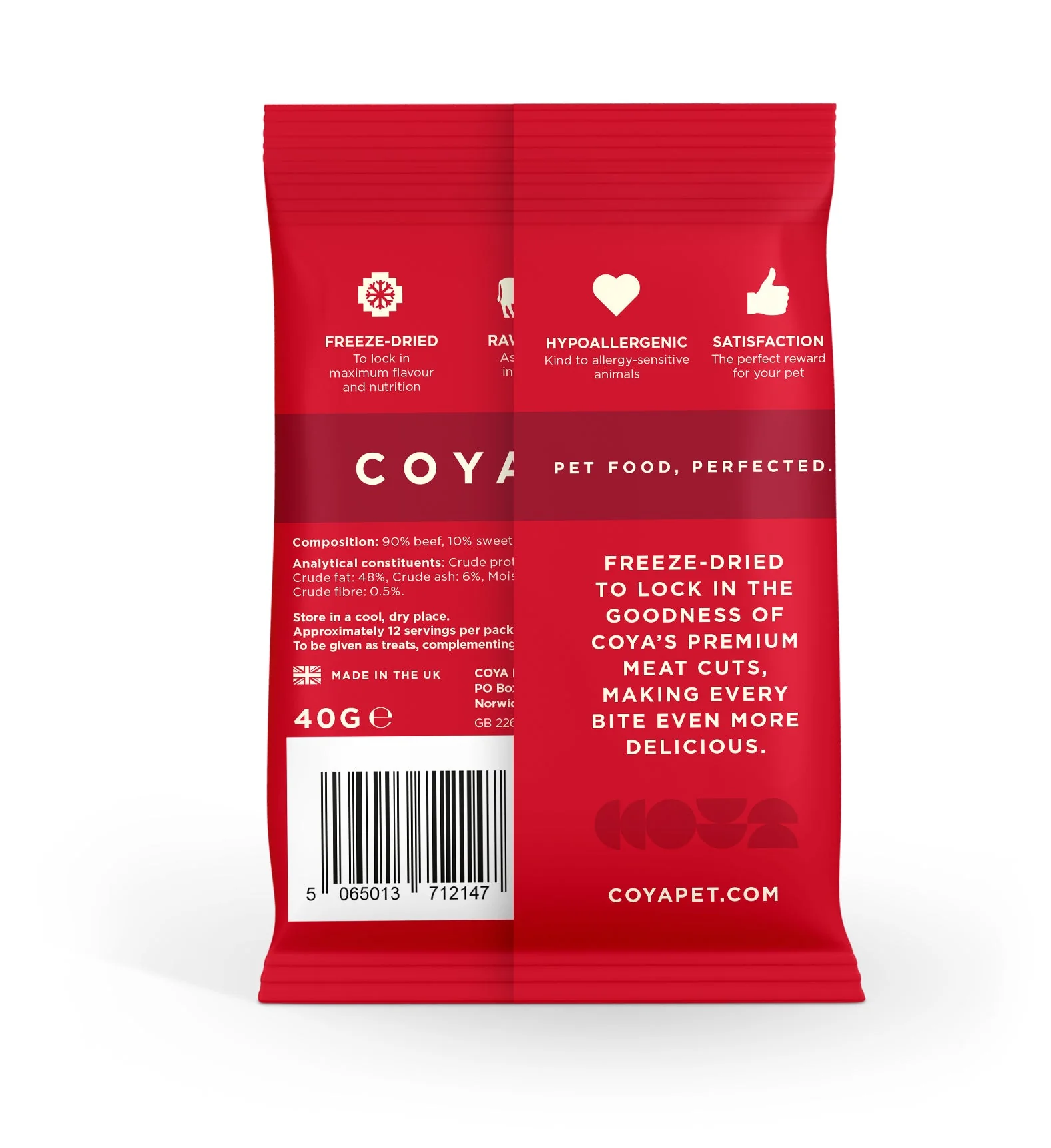 Coya Adult Dog Treat Freeze Dried Beef 40g - Image 3