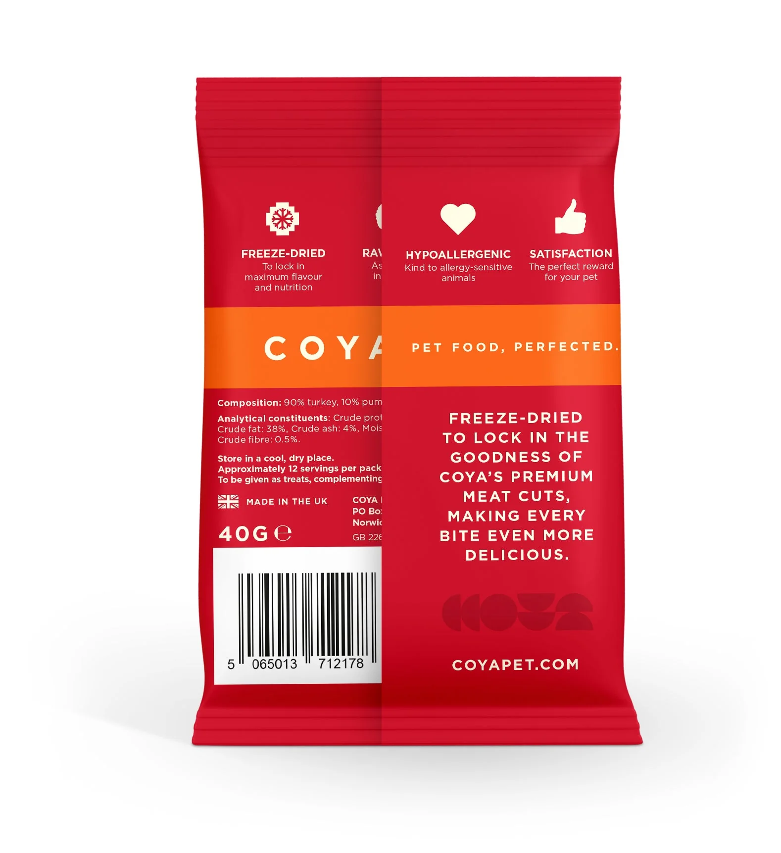 Coya Adult Dog Treat Freeze Dried Turkey 40g - Image 2