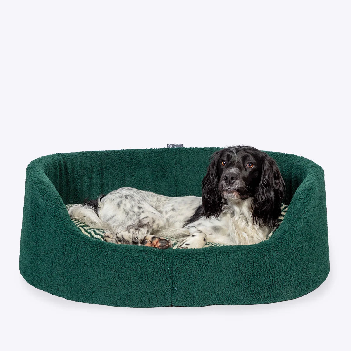 Danish Design Sherpa Fleece Green Herringbone Slumber Bed Large 35" - Image 2