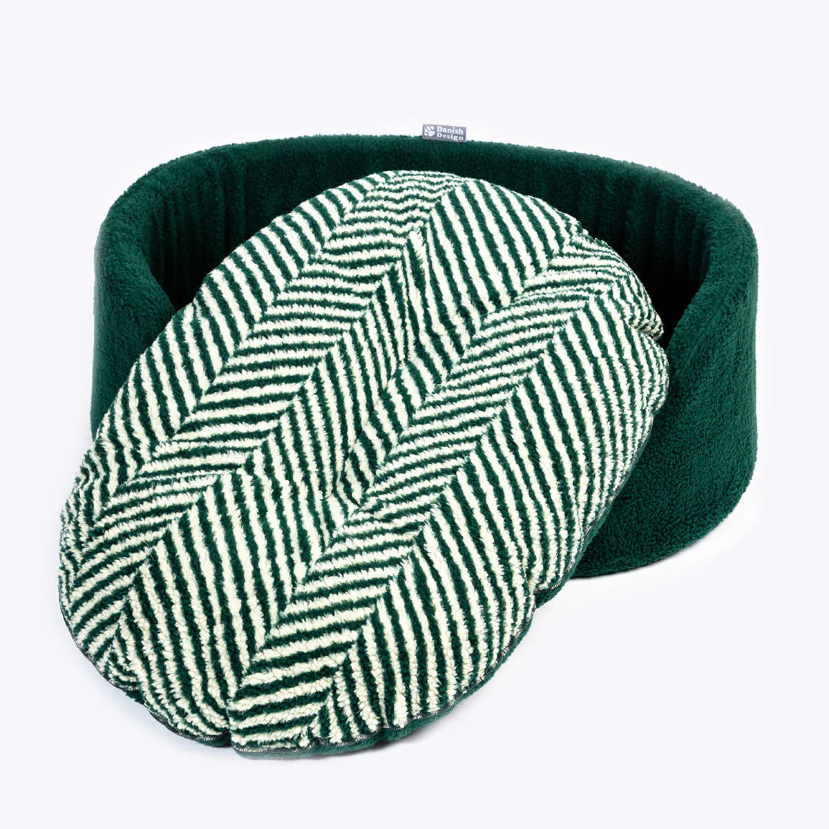 Danish Design Sherpa Fleece Green Herringbone Slumber Bed Large 35" - Image 3