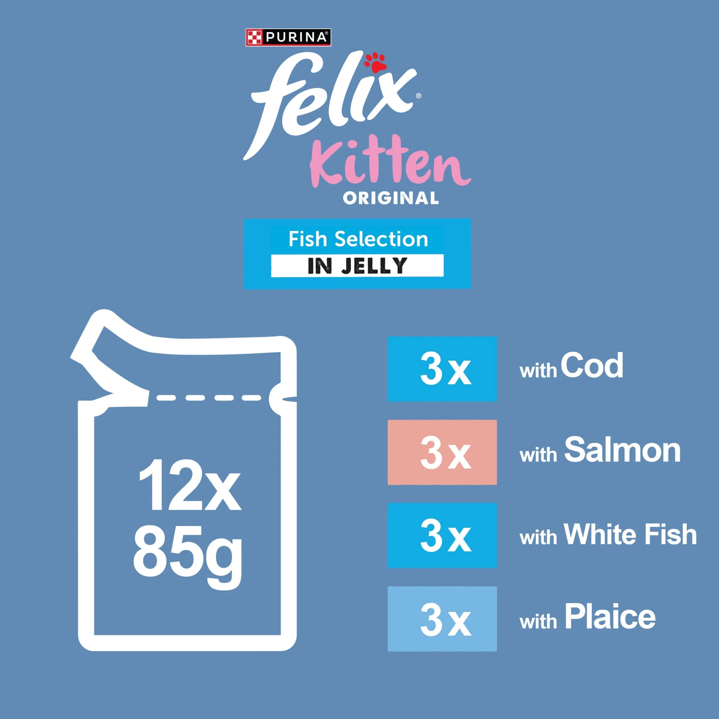 Felix Original Kitten Fish Selection in Jelly Wet Cat Food 12x85g - Image 3