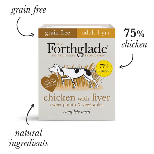 Forthglade Adult Complete Grain Free Duo Variety Chicken & Chicken Liver 12x395g - Image 2