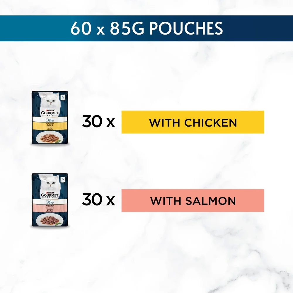 Gourmet Perle Pouch Box Senior 7+ Mini Fillets In Gravy 60x85g - Image 2