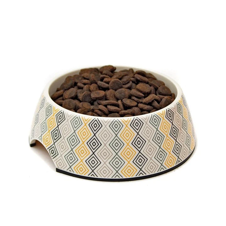 Great & Small Cream Diamond Melamine Pet Bowl 17.5cm - Image 3