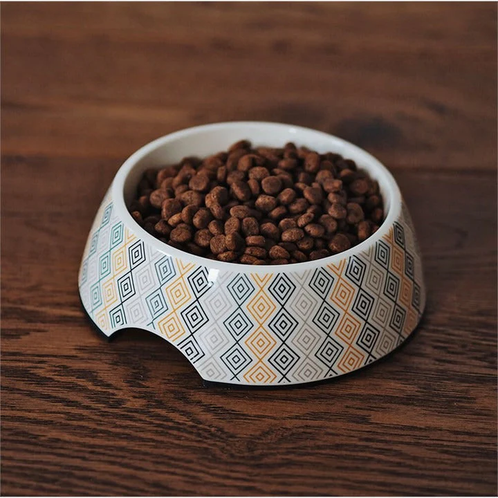 Great & Small Cream Diamond Melamine Pet Bowl 22cm - Image 2
