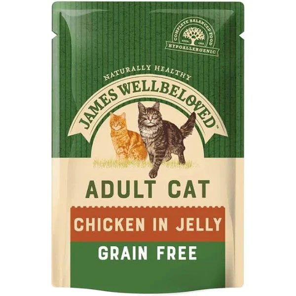 James Wellbeloved Cat - Grain Free Adult Chicken Pouches 12x85g - Image 2