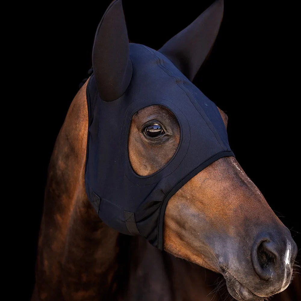 Lami-Cell Titanium Fly Mask With Ears Black - Image 2