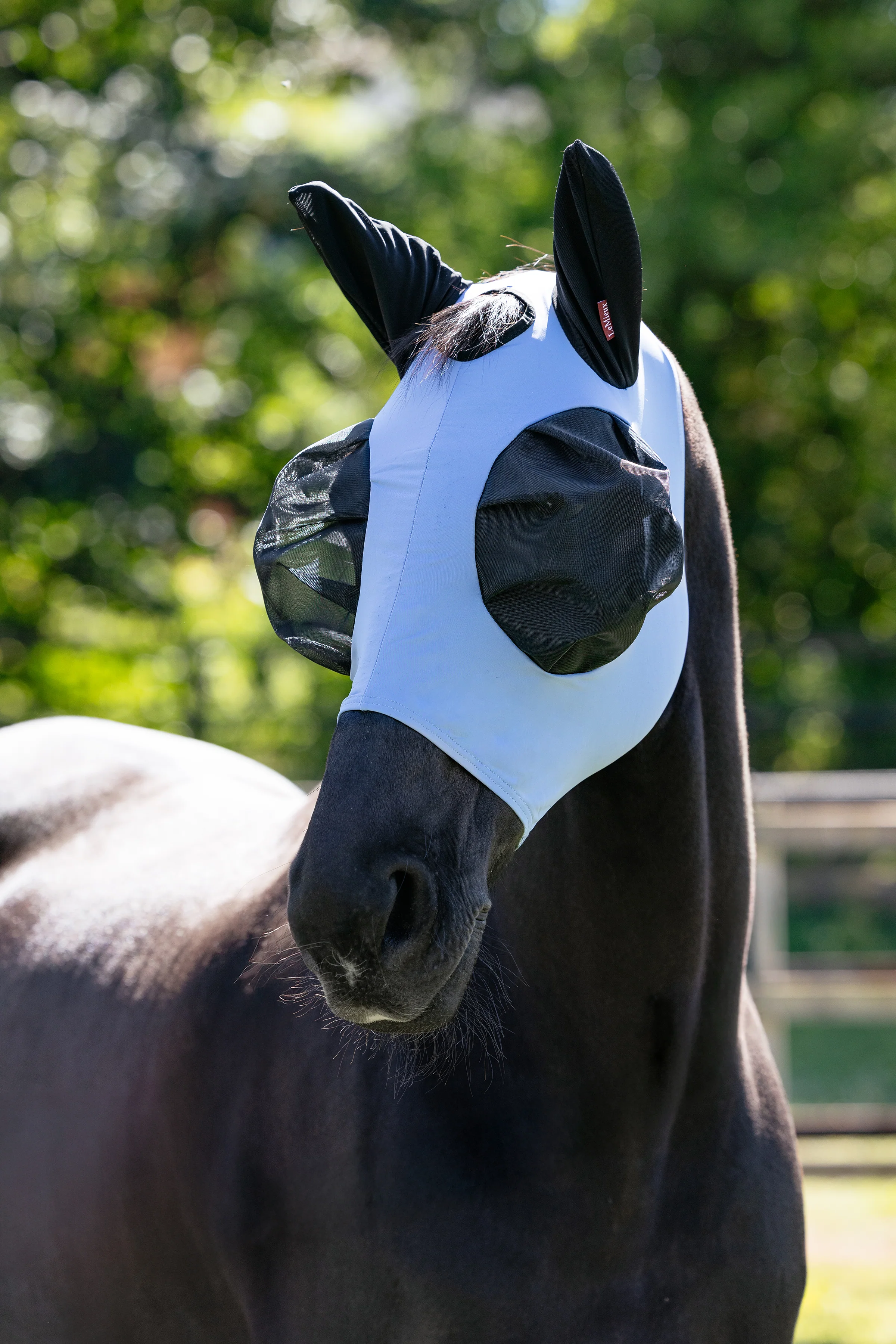 Le Mieux Bug Relief Half Fly Mask Powder Blue - Image 2