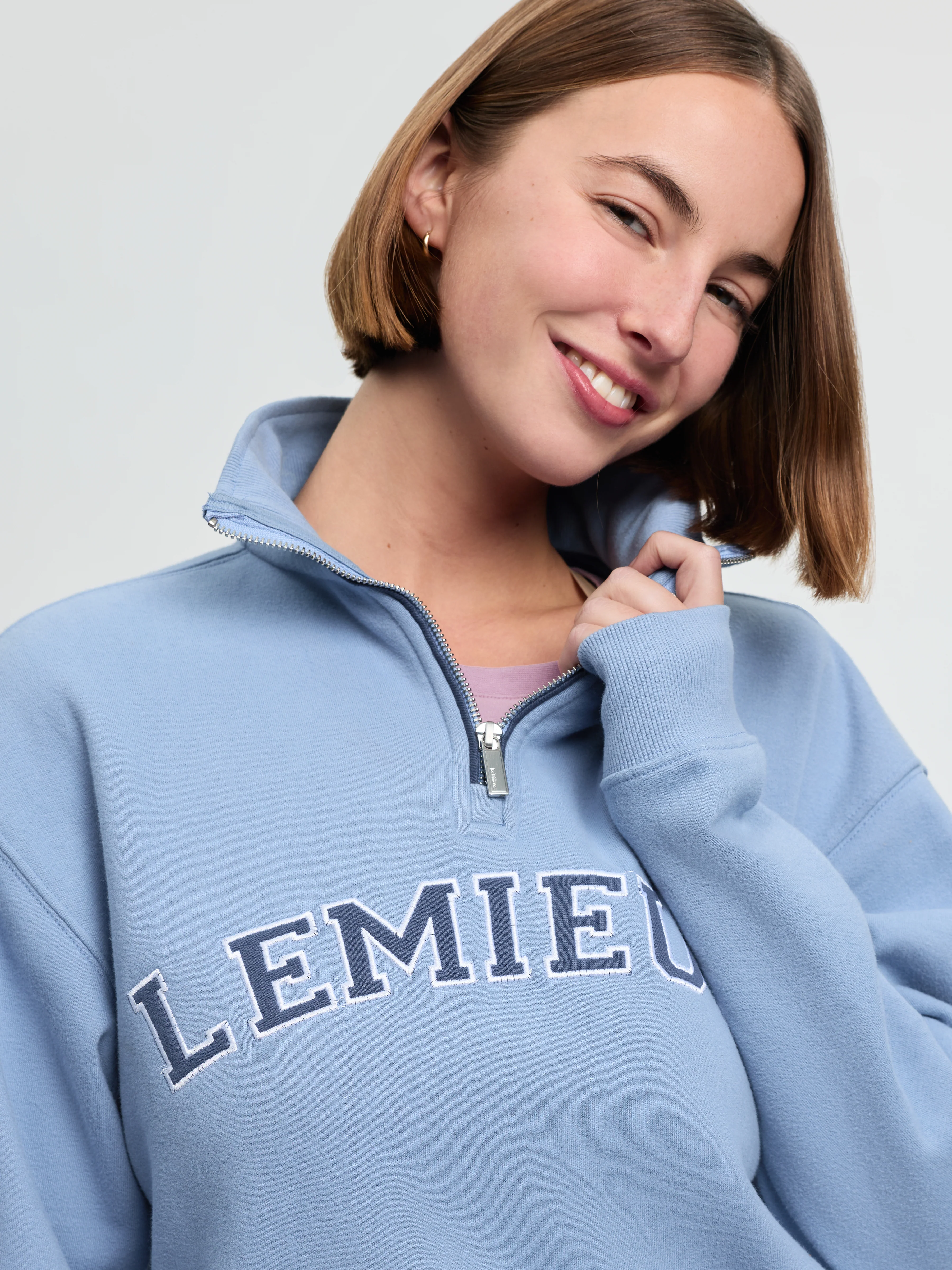 Le Mieux Kelsie Quarter Neck Sweat Powder Blue - Image 3