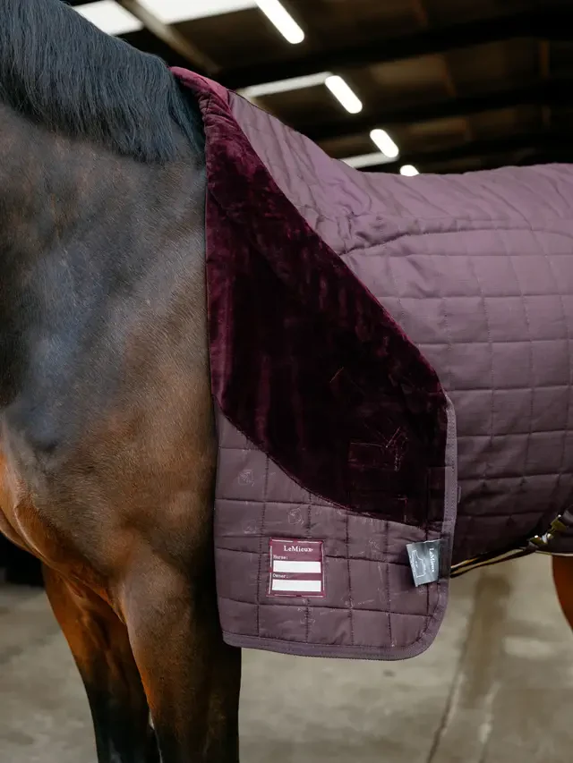 Le Mieux Kudos Luxe Lined Stable Rug Damson - Image 5