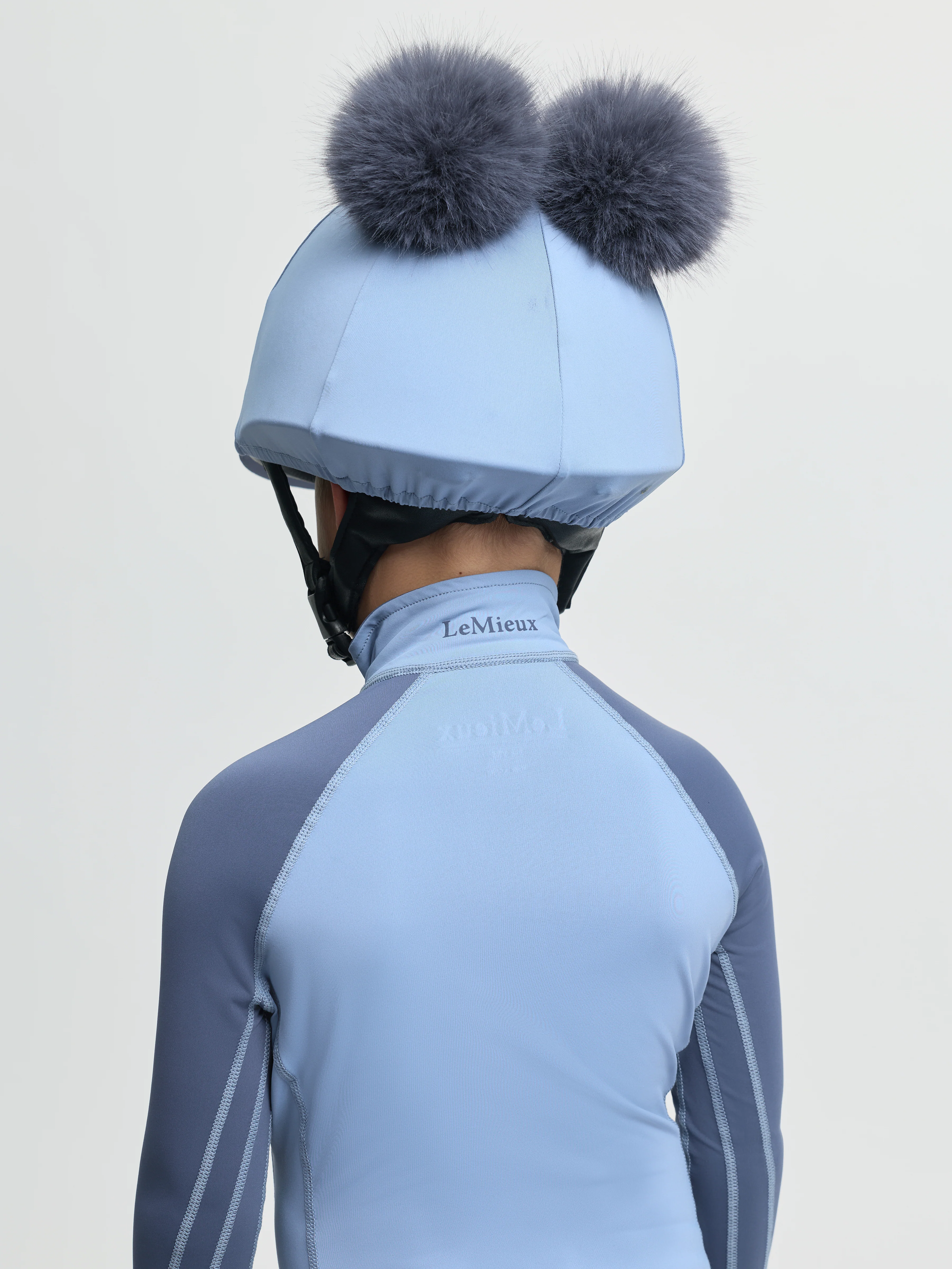 Le Mieux Mini Double Pom Hat Silk Powder Blue - Image 3