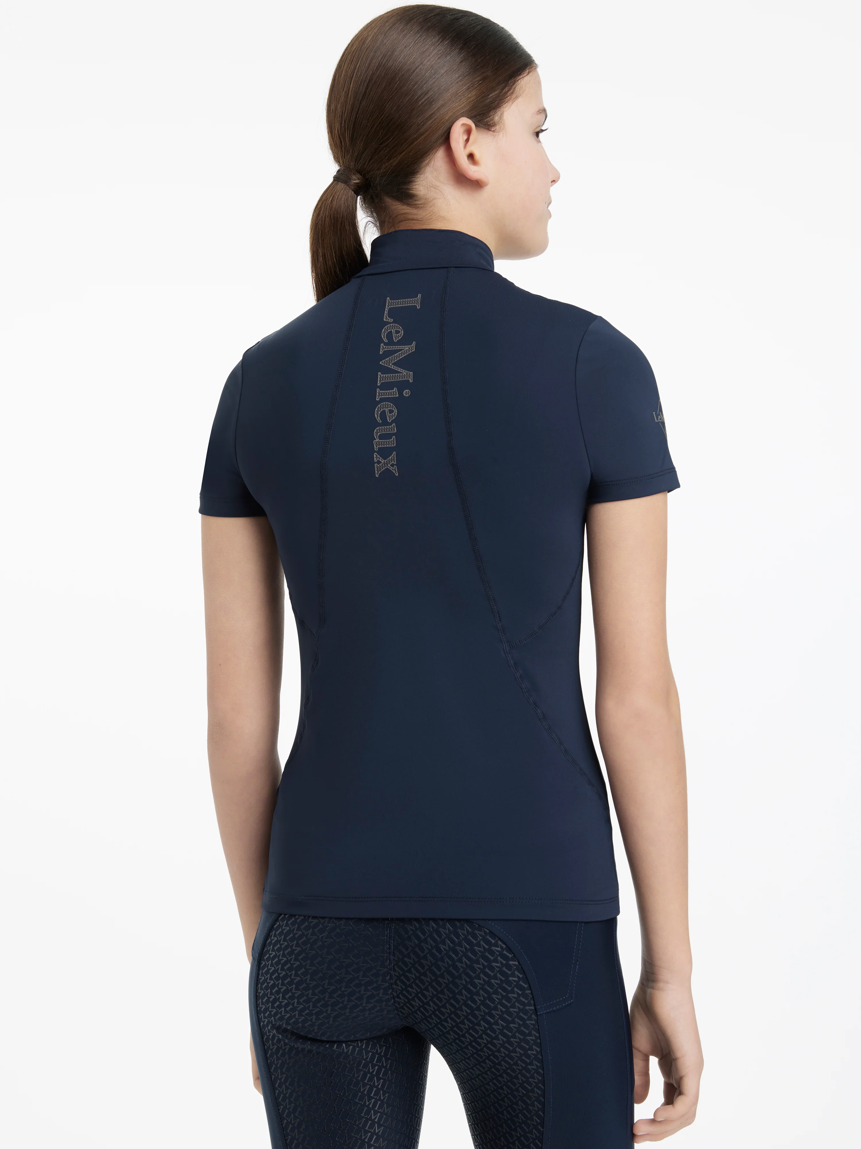 Le Mieux Young Rider Classique Short Sleeve Base Layer Navy - Image 2